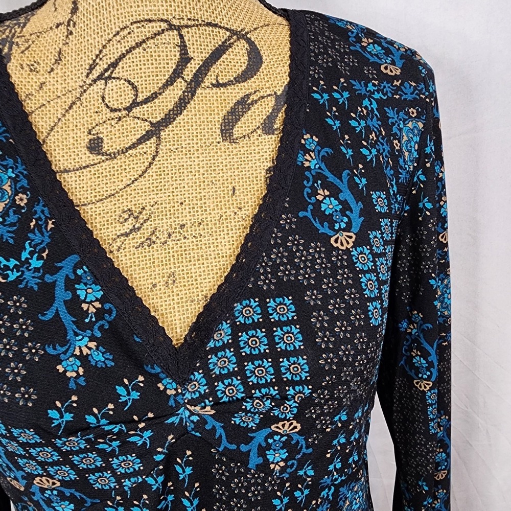 Vtg Y2K‎ INC International Concepts Size MP Whimsigoth Goth Mesh Babydoll Blouse - Picture 5 of 12